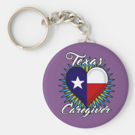 Llavero Texas Caregiver keychain (purple background)