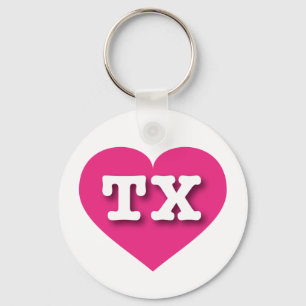 Llavero Texas Hot Pink Heart - Amo TX