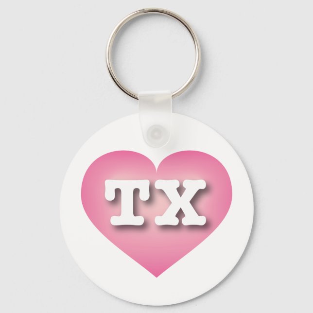 Llavero Texas Pink Fade Heart - Amo TX (Anverso)