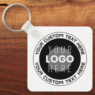Llavero Texto circular editable y logotipo reemplazable