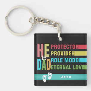 Llavero Texto colorido Es DAD, regalo del Día del Padre