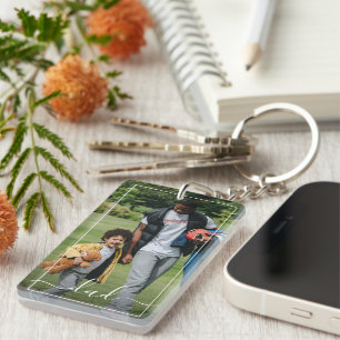 Llavero Texto de foto de papá personalizado