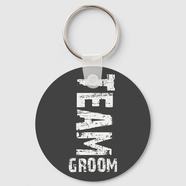 Llavero Texto de grumos extra grandes de Team Groom (Anverso)