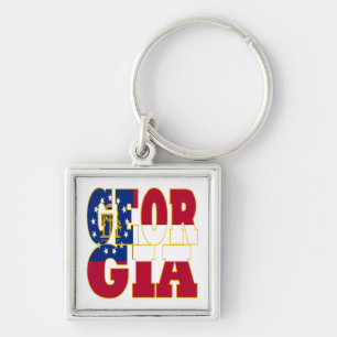 Llavero texto de la bandera de Georgia
