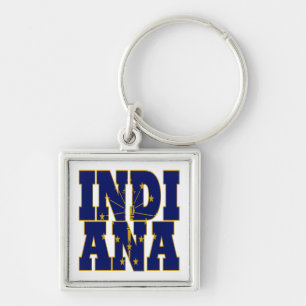 Llavero texto de la bandera de Indiana