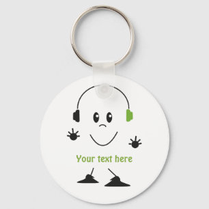 Llavero Texto de música personalizada Personaje de auricul