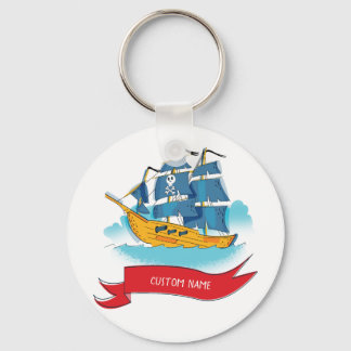 Llavero Texto de Personalizado de Barco pirata de Personal