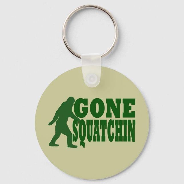 Llavero Texto del eslogan verde fuera de squatchin (Anverso)