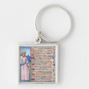 Llavero Texto del Magnificat con un retrato de