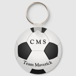 Llavero Texto del personalizado de la pelota de fútbol de 