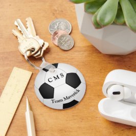 Llavero Texto del personalizado de la pelota de fútbol de 