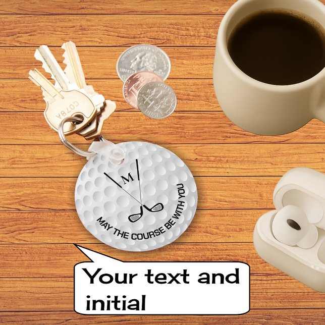 Llavero Texto del personalizado de los clubes de golf cruz (Personalize)