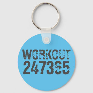 Llavero Texto desgastado y raspado Workout 247365 azul