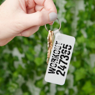 Llavero Texto desgastado y raspado Workout 247365 negro