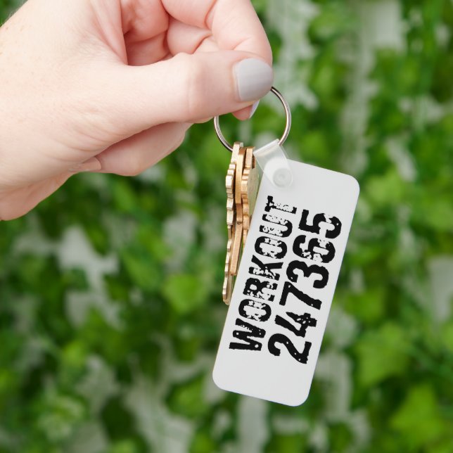 Llavero Texto desgastado y raspado Workout 247365 negro (Mano)