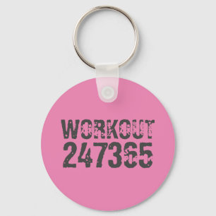 Llavero Texto desgastado y raspado Workout 247365 rosa