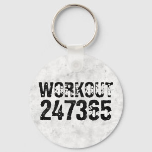 Llavero Texto escrito y raspado Workout 247365 rústico