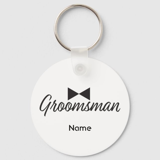 Llavero Texto groomsman y corbata (Anverso)