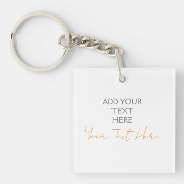 Llavero Texto moderno Minimalista sencillo personalizado a (Frente)