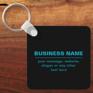 Llavero Texto personalizable para empresa, etc. Negro edit