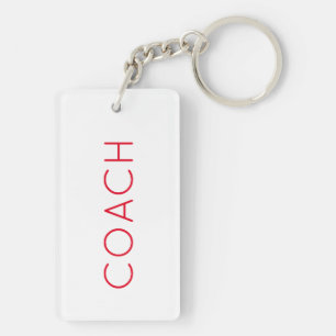 Llavero Texto personalizado COACH rojo Regalo deportivo mo