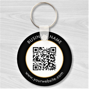 Llavero Texto personalizado de código QR moderno dorado bl