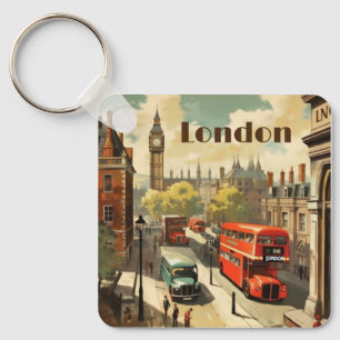 Llavero Texto personalizado de Londres Big Ben vintage