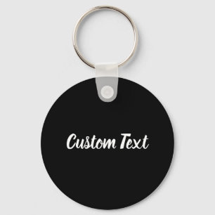 Llavero Texto personalizado en negro con guión blanco