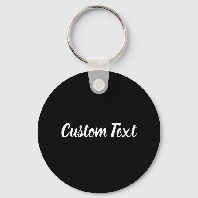 Llavero Texto personalizado en negro con guión blanco (Anverso)