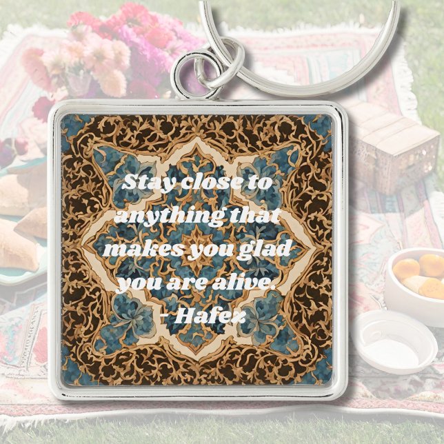 Llavero Texto personalizado Khatam Marquetry Regalos de ar (Custom Text Khatam Marquetry Persian Art Gifts)