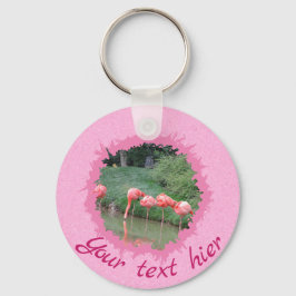 Llavero Texto personalizado moderno y 2 fotos en patrones 