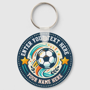 Llavero Texto personalizado para fanáticos de fútbol y nom