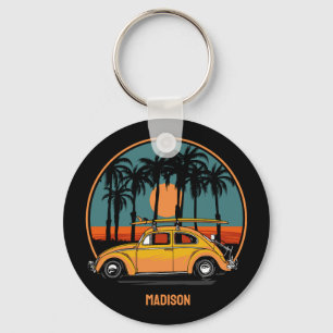 Llavero Texto personalizado Tropical Surfer Atardecer