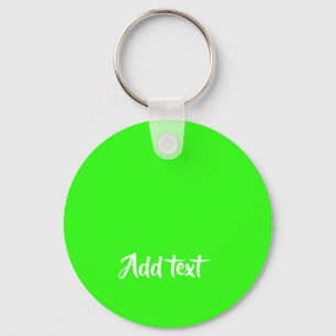 Llavero texto personalizado verde claro plano