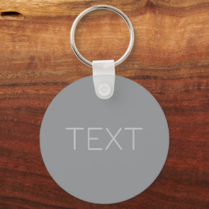 Llavero Texto simple con apariencia tridimensional   Gris