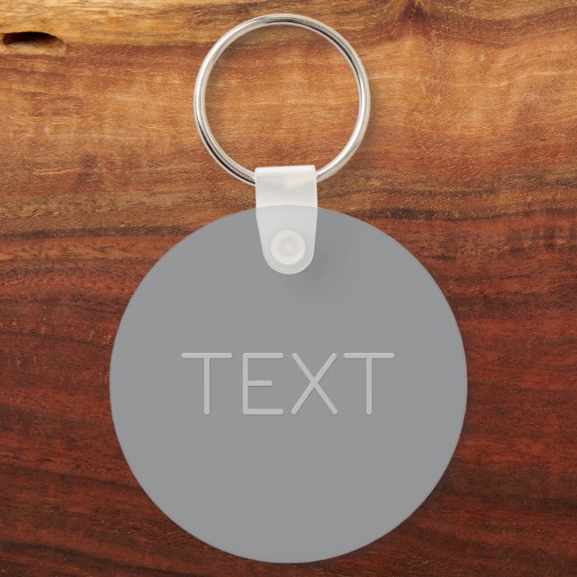 Llavero Texto simple con apariencia tridimensional | Gris (Anverso)