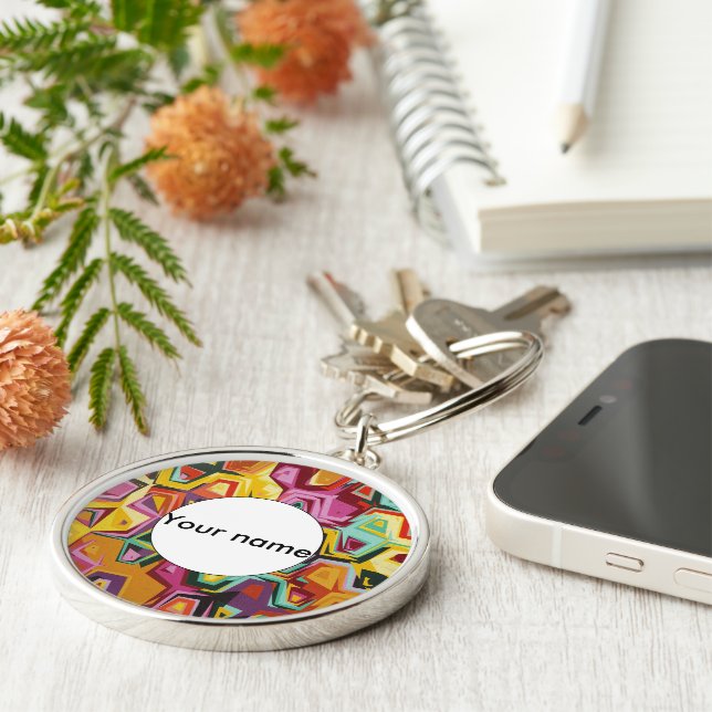 Llavero Textura de agujeros coloridos (Lado)