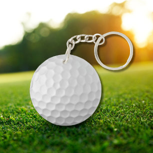 Llavero Textura de Bola de Golf Blanca con Hoyuelos
