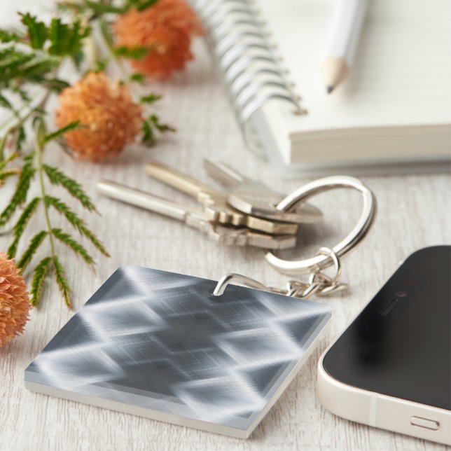 Llavero Textura de macro de aluminio cepillado (Frente Derecha)