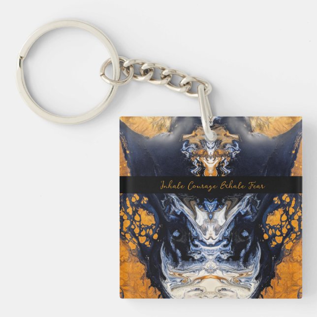 Llavero Textura de oro y mármol Purpurina Esculpidos Seren (Frente)