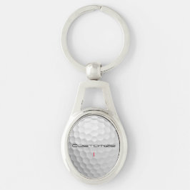 Llavero Textura de pelota de golf blanca con hoyuelos Nomb