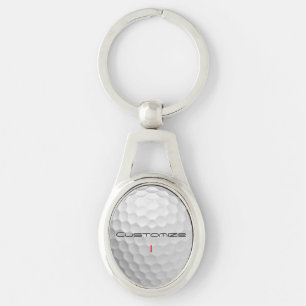 Llavero Textura de pelota de golf blanca con hoyuelos Nomb