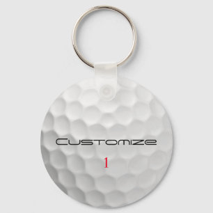 Llavero Textura de pelota de golf blanca con hoyuelos Nomb