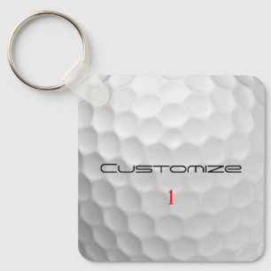 Llavero Textura de pelota de golf blanca con hoyuelos Nomb