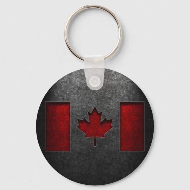 Llavero Textura de piedra de la bandera de Canadá (Anverso)