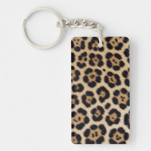 Llavero textura de piel de cuero de jaguar leopardo animal