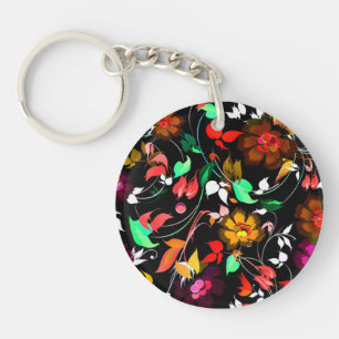 Llavero Textura floral colorida vintage adorable