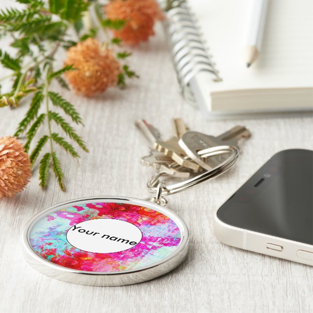 Llavero Textura roja rosa (Lado)