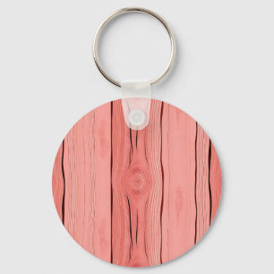 Llavero Textura rústica de grano de madera rosa coral de c