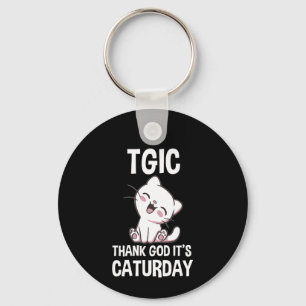 Llavero TGIC Gracias a Dios es Caturday